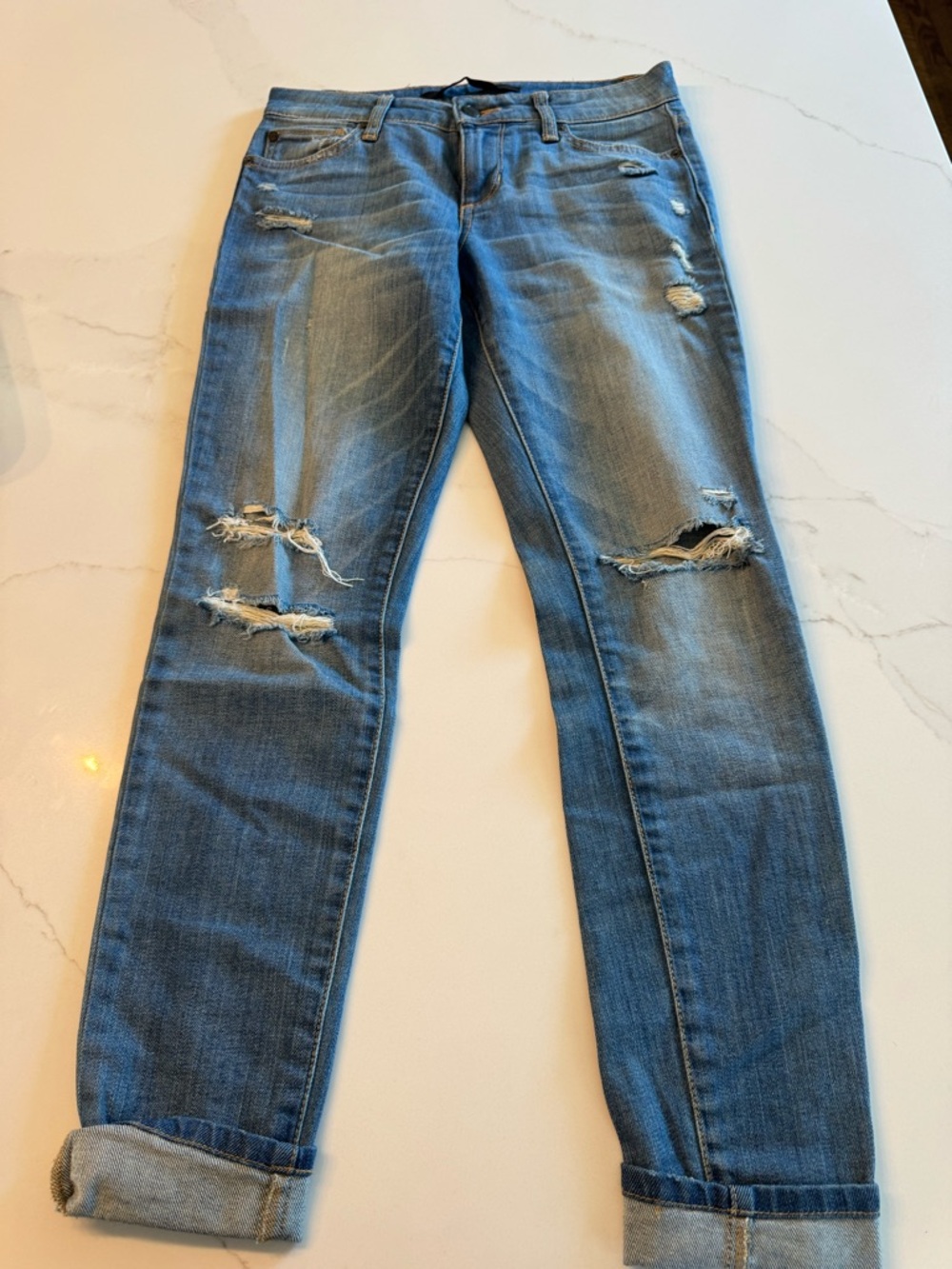 Joe's Jeans Distressed Light Blue Skinny Jeans